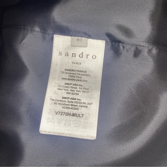 Like New Sandro Solution Plaid Wool-Blend Blazer - Size US 10 (40 FR) - Picture 8 of 10